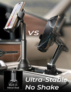 Cup Phone Holder for Car No Shaking Car Phone Holder Mount, 360° Adjustable Car Accessories for Women Truck Jeep, Golf Accessories for Iphone 16E 16 15 14 13 Pro Max Samsung S25 All 4-17'' Phone