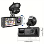 Dash Cam 3 Canaux – Avant + Intérieur + Arrière avec Écran IPS 2’’ et Surveillance Parking