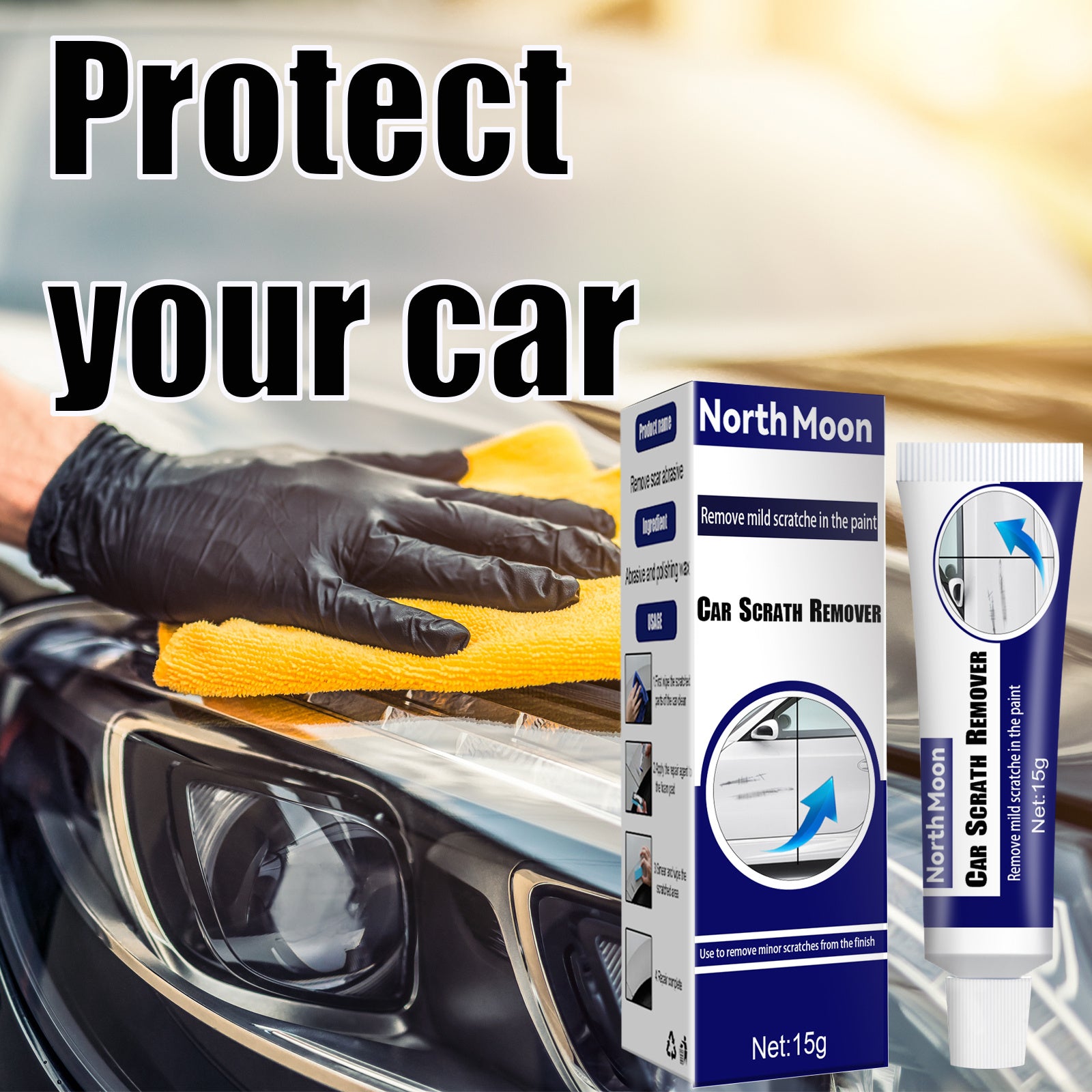 Car Scratch Remover – Effaceur de Rayures avec Cire Polissante