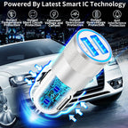 【Mfi Certified】Iphone Fast Car Charger,  4.8A Dual USB Smart Car Power Cigarette Lighter USB Fast Car Charging Adapter with 2Pack Lightning Cable for Iphone 14 13 12 11 Pro Max/Xs/Xr/X/Se/Ipad