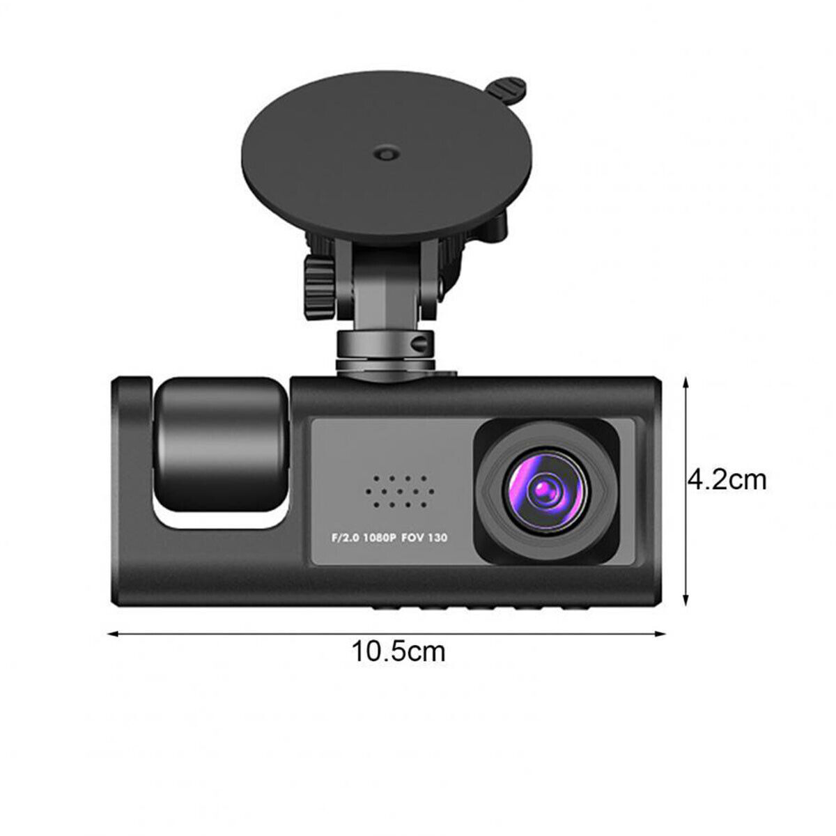 Dash Cam 3 Canaux – Avant + Intérieur + Arrière avec Écran IPS 2’’ et Surveillance Parking