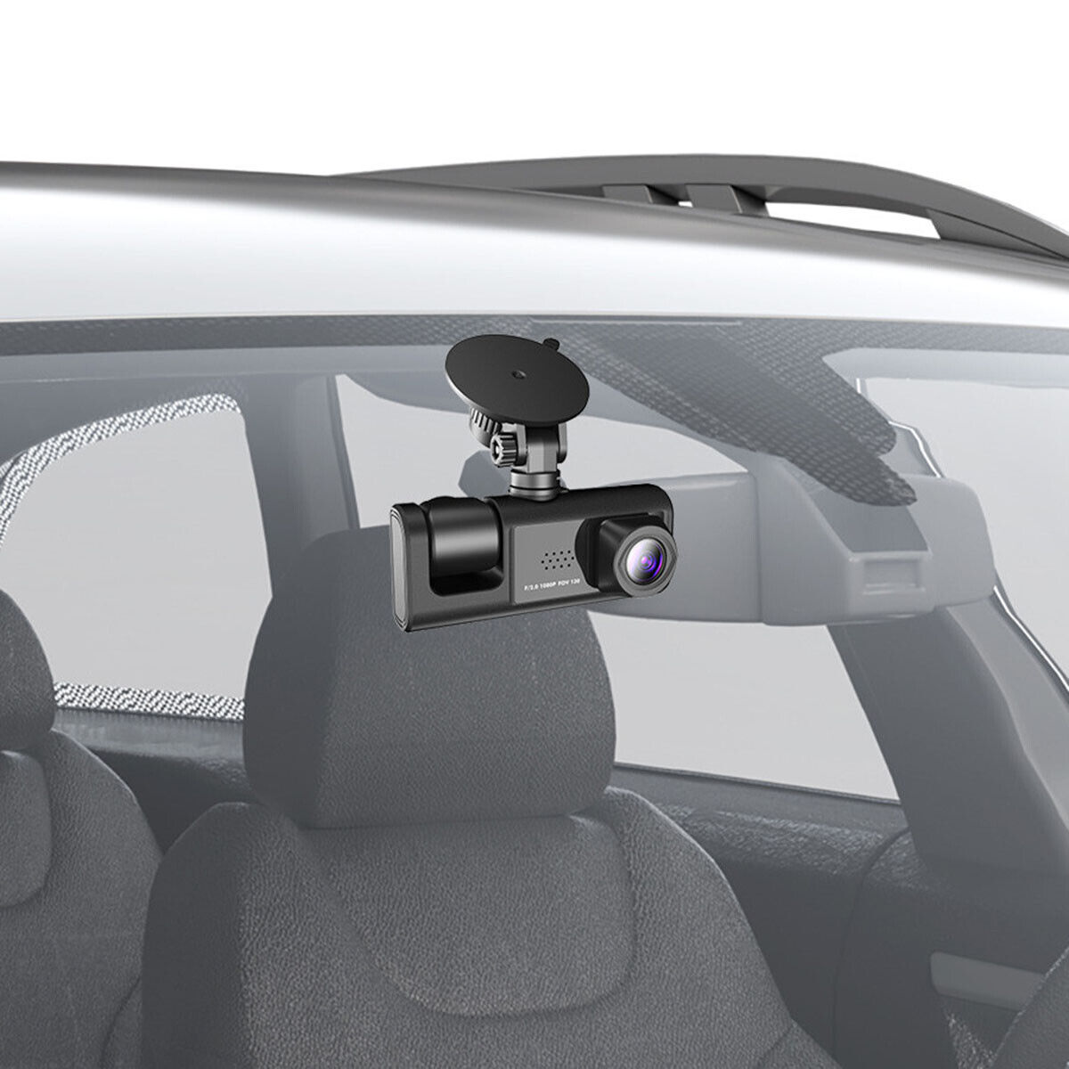 Dash Cam 3 Canaux – Avant + Intérieur + Arrière avec Écran IPS 2’’ et Surveillance Parking