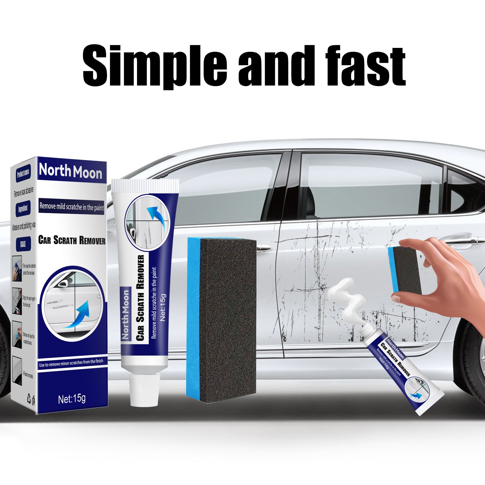 Car Scratch Remover – Effaceur de Rayures avec Cire Polissante