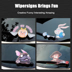 Dog with Bib Waving Wiper Decals PVC Car Styling
