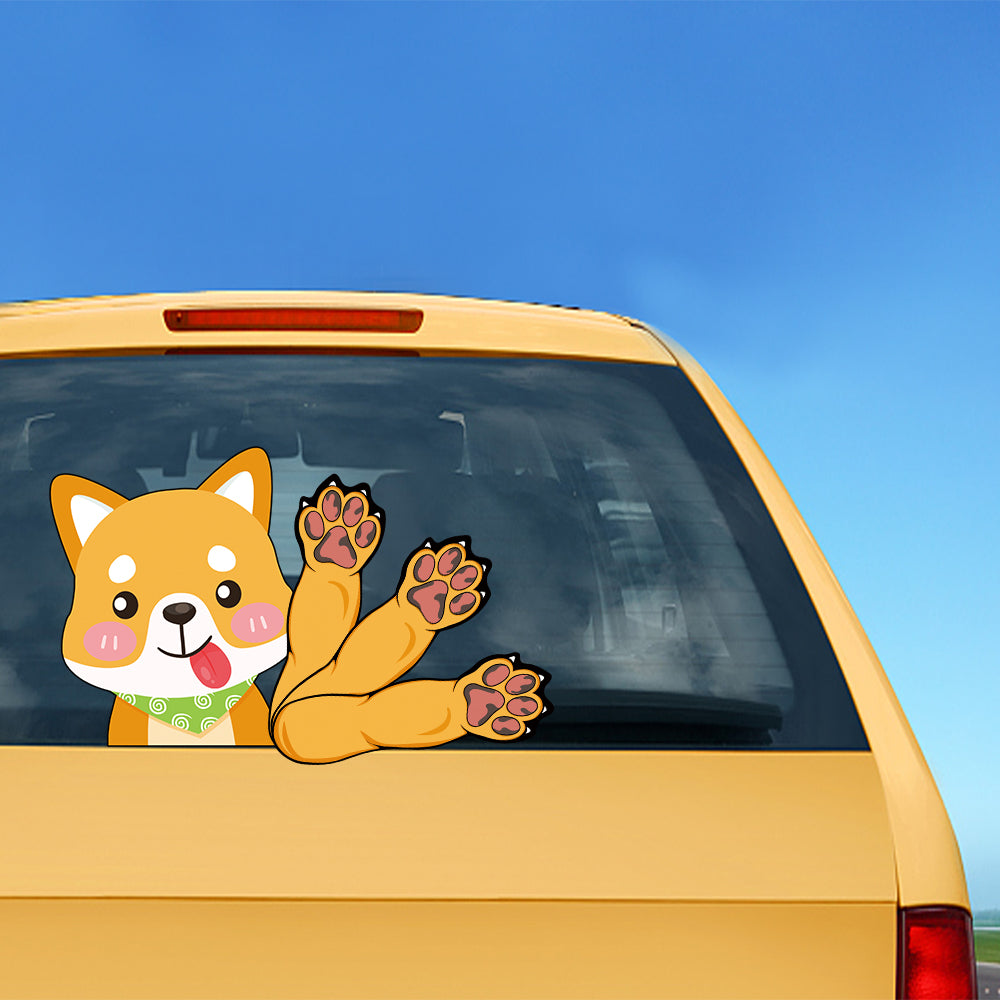 Dog with Bib Waving Wiper Decals PVC Car Styling