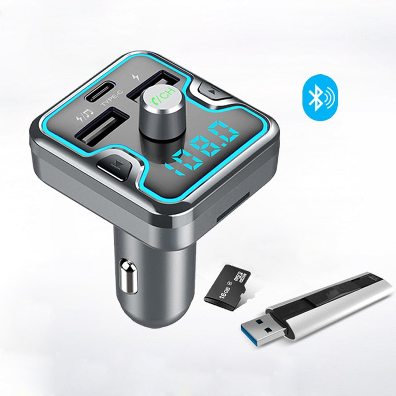 Bluetooth MP3 Player – Transmetteur FM Voiture avec Kit Mains Libres & Double Port USB