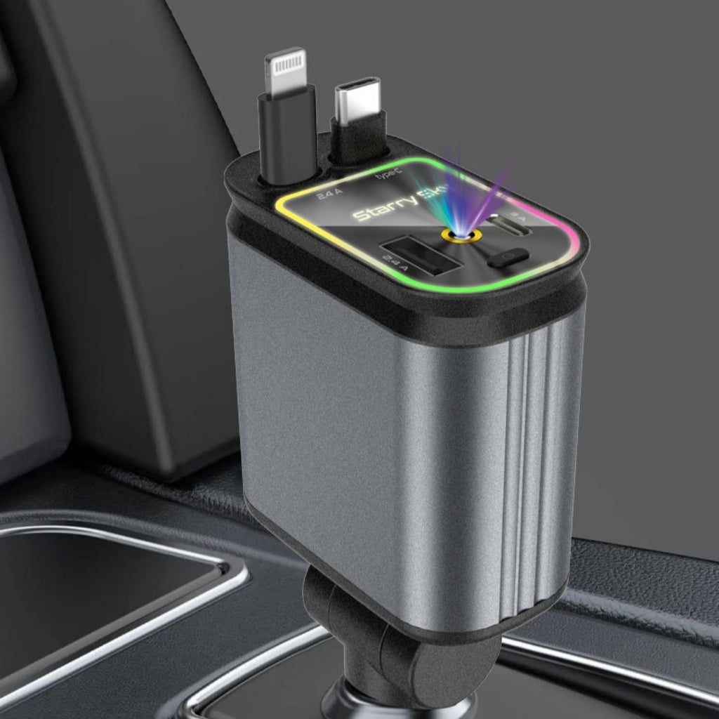 Chargeur Voiture Télescopique avec Éclairage Ciel Étoilé