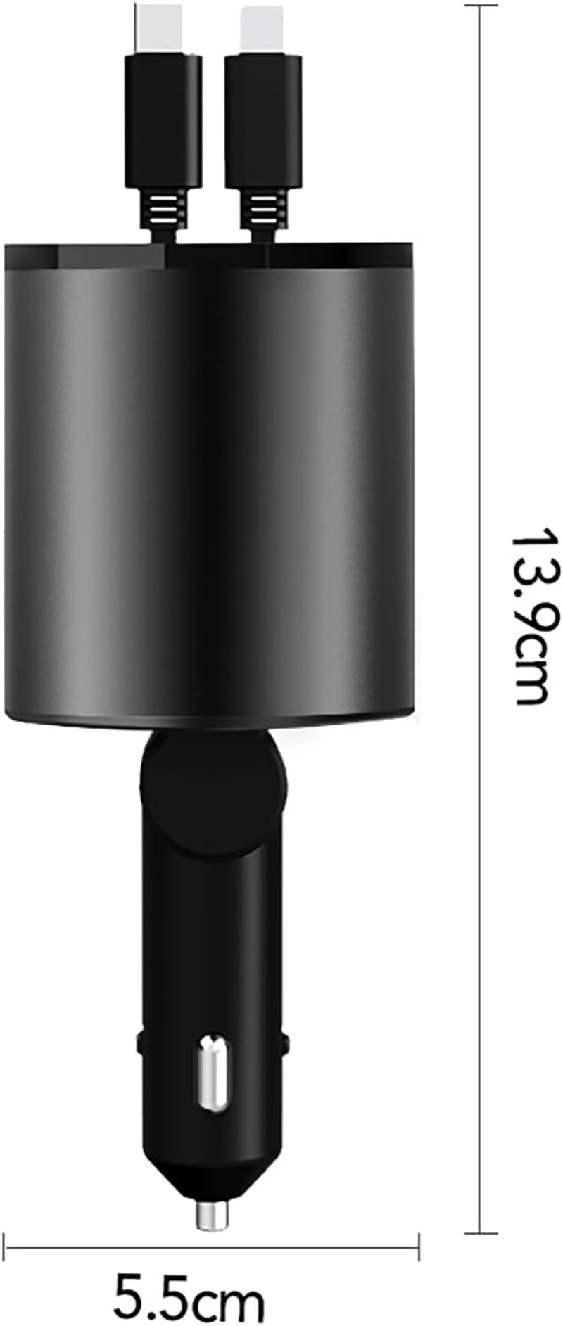 Chargeur Voiture Rétractable 4-en-1 – Rapide, Compact et Multi-Appareils
