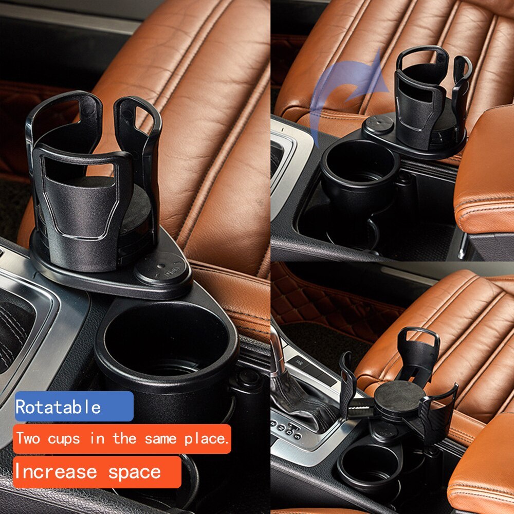 Porte-Gobelet Voiture 2-en-1 – Base Rotative 360° et Gain de Place