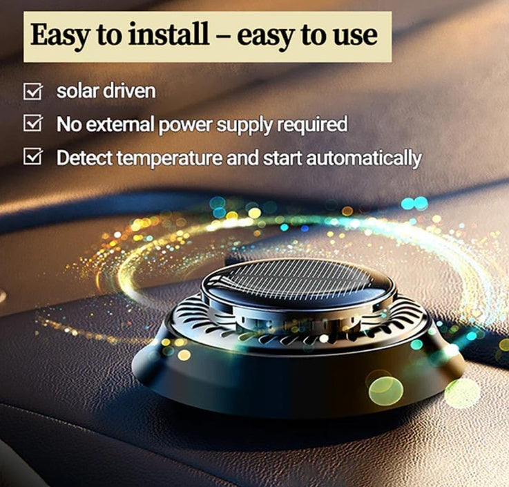 Désodorisant de Voiture Solaire – Diffuseur d’Huiles Essentielles Naturelles