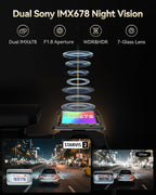 F77 4K+4K Front and Rear Dash Cam with HDR, Dual STARVIS 2 IMX678 Sensor, Voice Control Dash Camera for Cars with 128GB Emmc Storage, 5.8Ghz Wifi, 4'' Touch Screen, 24H Parking Mode