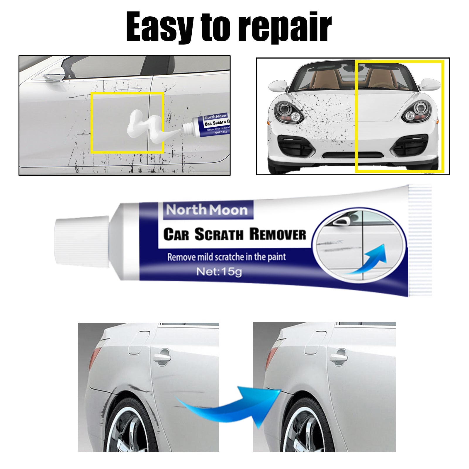 Car Scratch Remover – Effaceur de Rayures avec Cire Polissante