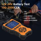 Car Battery Tester 12V 24V Load Tester,100-2000Cca Automotive Alternator Tester Battery Analyzer Digital Charg System Tester Scan Tool Crank System Tester for Truck Marine Motorcycle SUV Boat.