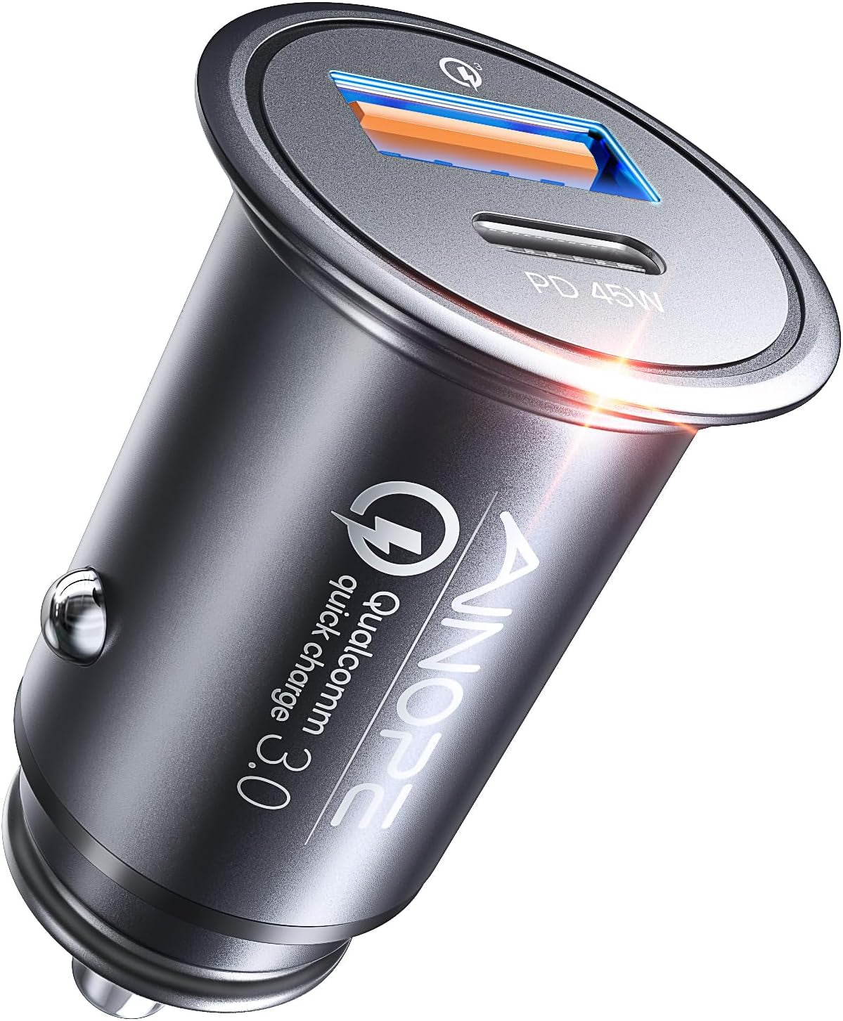 67.5W 99% Invisible Super Mini Car Charger USB C Fast Charging,All Metal Cigarette Lighter Adapter PD&QC Type C Car Charger Adapter for Iphone 16 Pro Max 15 14 13 12,Samsung Galaxy S25,Android